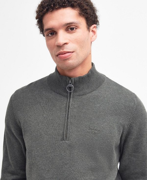 Barbour Cotton Half Zip γκρι | BABO88580