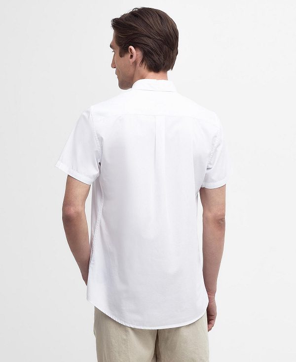 Barbour Crest Poplin Tailored Short-sleeved Shirt ασπρα | BABO87707
