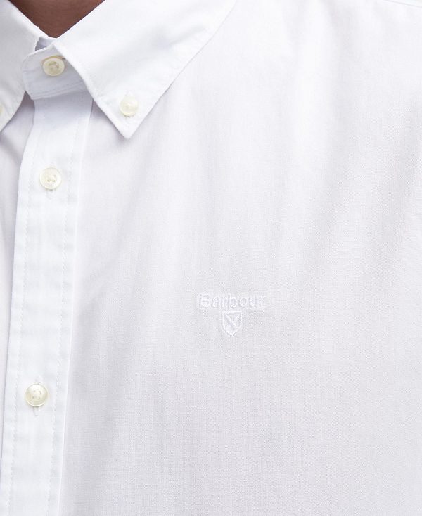 Barbour Crest Poplin Tailored Short-sleeved Shirt ασπρα | BABO87707