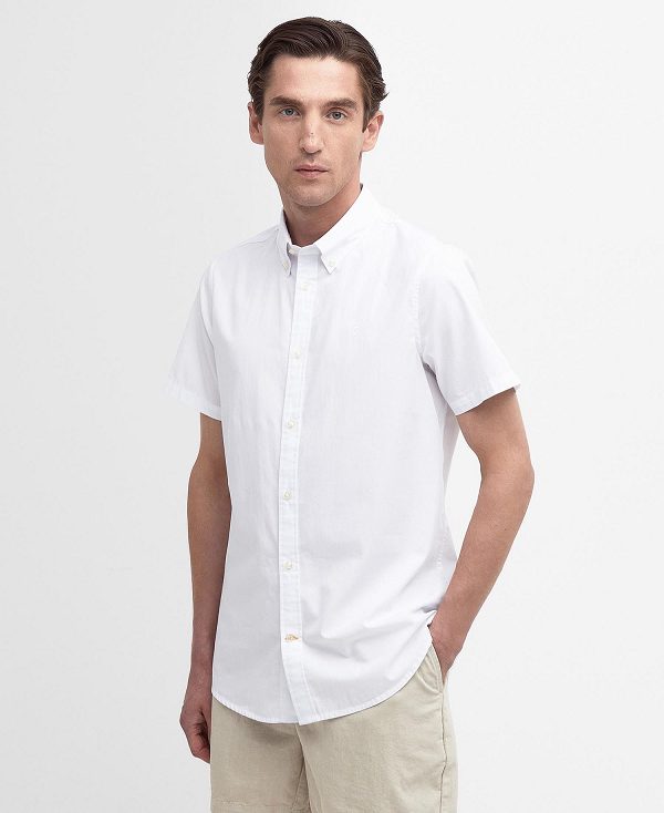Barbour Crest Poplin Tailored Short-sleeved Shirt ασπρα | BABO87707