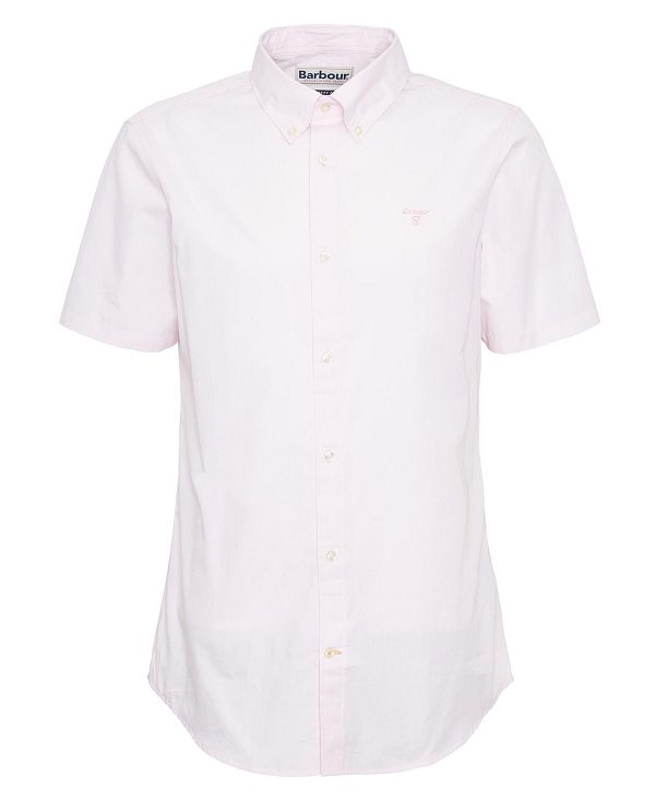 Barbour Crest Poplin Tailored Short-sleeved Shirt ροζ | BABO87708