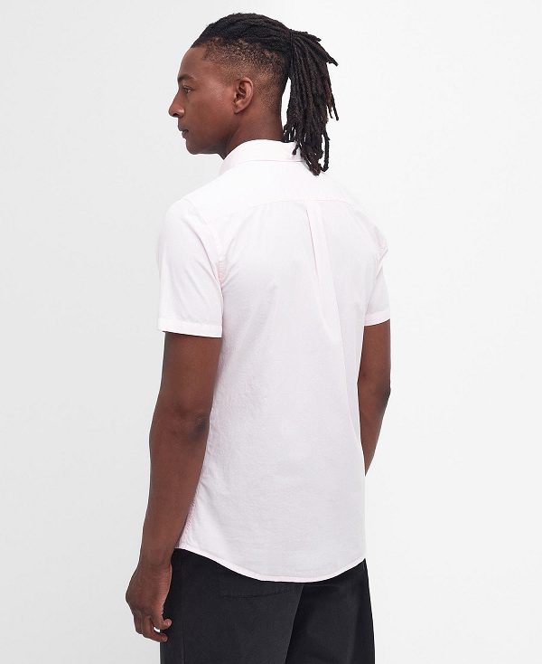 Barbour Crest Poplin Tailored Short-sleeved Shirt ροζ | BABO87708