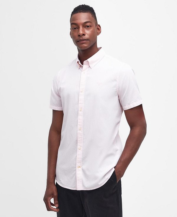 Barbour Crest Poplin Tailored Short-sleeved Shirt ροζ | BABO87708