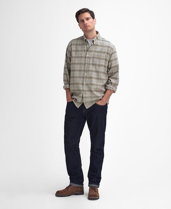 Barbour Crompton Regular Long-sleeved Shirt σκουρο μπλε | BABO87891
