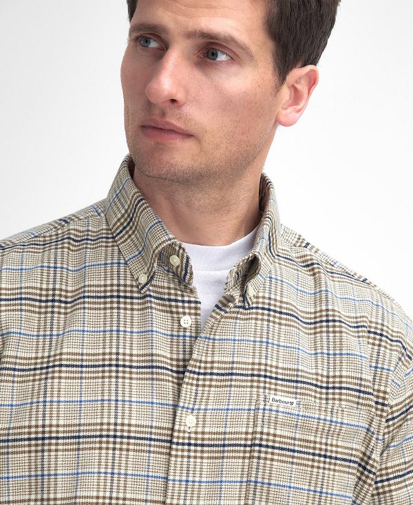 Barbour Crompton Regular Long-sleeved Shirt σκουρο μπλε | BABO87891