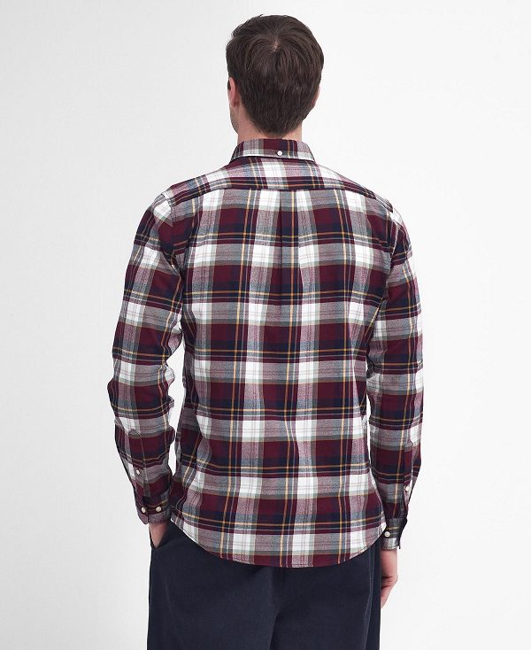 Barbour Crossfell Tailored Long-sleeved Shirt μπορντο | BABO87801