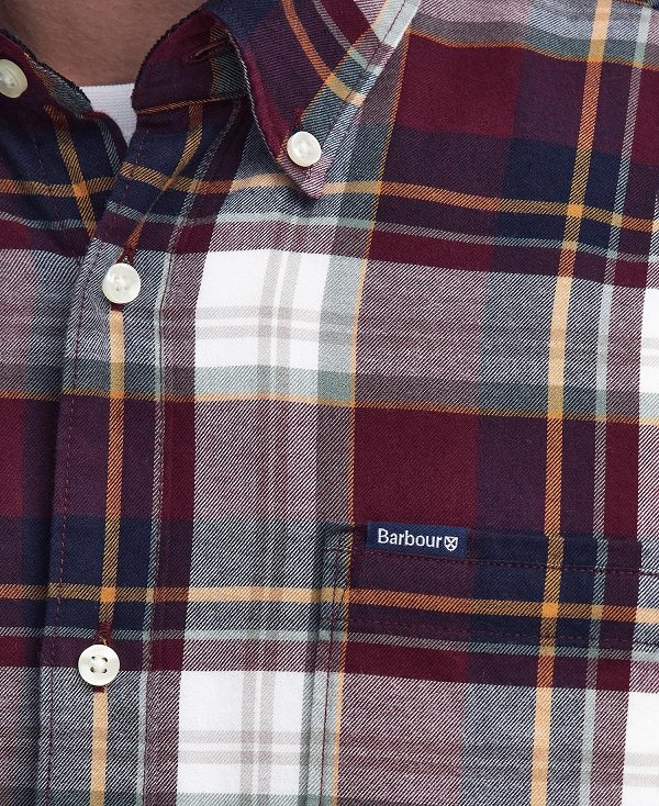 Barbour Crossfell Tailored Long-sleeved Shirt μπορντο | BABO87801