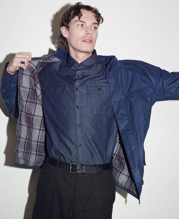 Barbour Dalston Long-sleeved Denim Shirt σκουρο μπλε | BABO87681