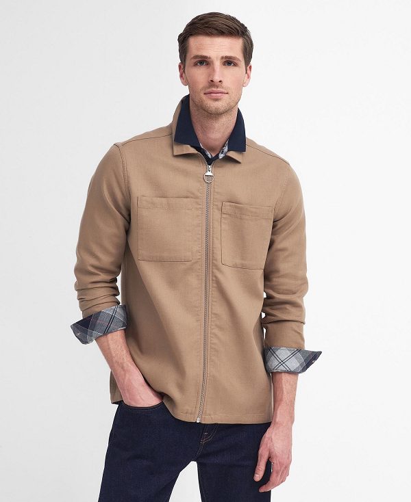 Barbour Dalton Tailored Overshirt καφε | BABO87997