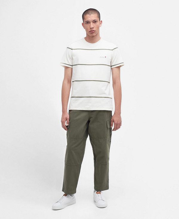 Barbour Dart Striped T-shirt ασπρα | BABO88291