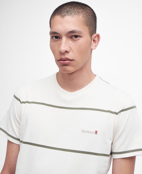 Barbour Dart Striped T-shirt ασπρα | BABO88291