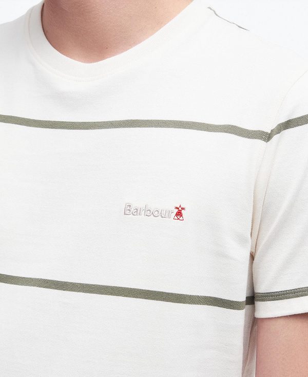 Barbour Dart Striped T-shirt ασπρα | BABO88291