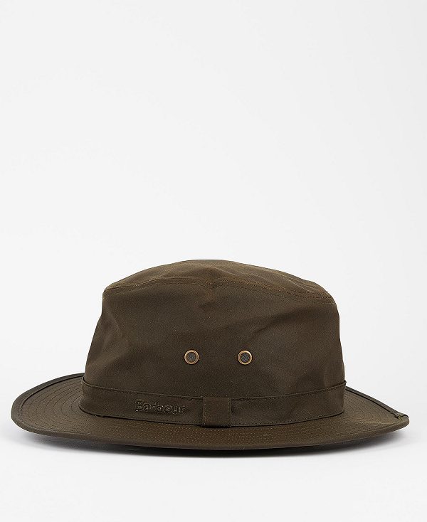 Barbour Dawson Wax Safari Hat καφε | BABO88970