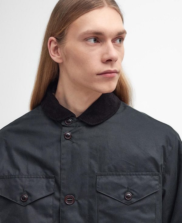 Barbour Deck Waxed Jacket μαυρα | BABO87155