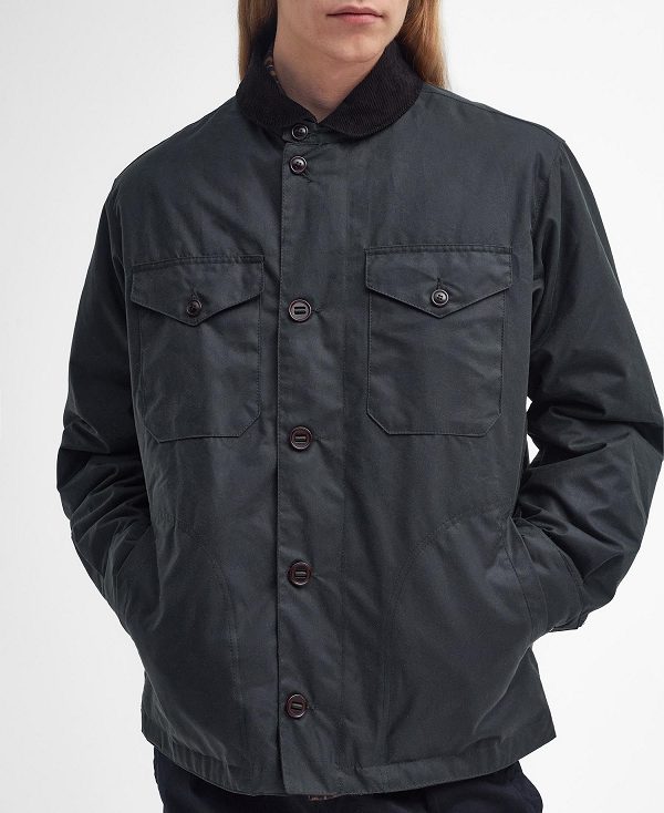 Barbour Deck Waxed Jacket μαυρα | BABO87155