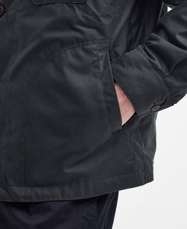 Barbour Deck Waxed Jacket μαυρα | BABO87155
