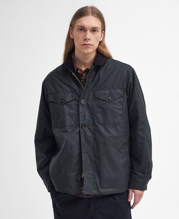 Barbour Deck Waxed Jacket μαυρα | BABO87155