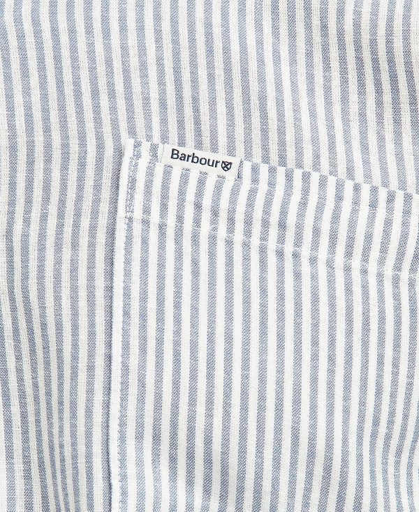 Barbour Deerpark Tailored Short-sleeved Shirt μπλε | BABO87594