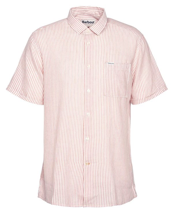 Barbour Deerpark Tailored Short-sleeved Shirt ροζ | BABO87740