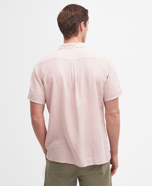 Barbour Deerpark Tailored Short-sleeved Shirt ροζ | BABO87740