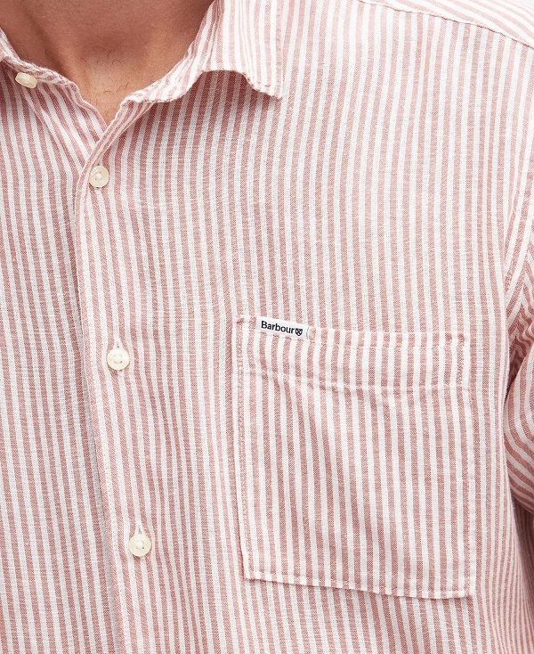 Barbour Deerpark Tailored Short-sleeved Shirt ροζ | BABO87740