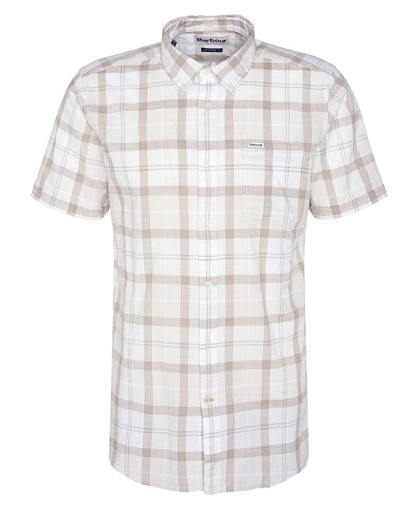 Barbour Delton Tailored Short-sleeved Shirt ασπρα | BABO87779