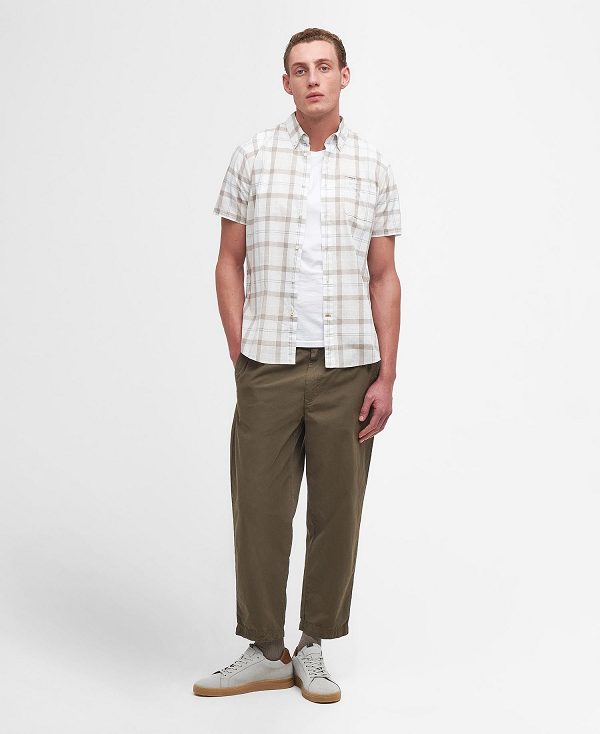 Barbour Delton Tailored Short-sleeved Shirt ασπρα | BABO87779