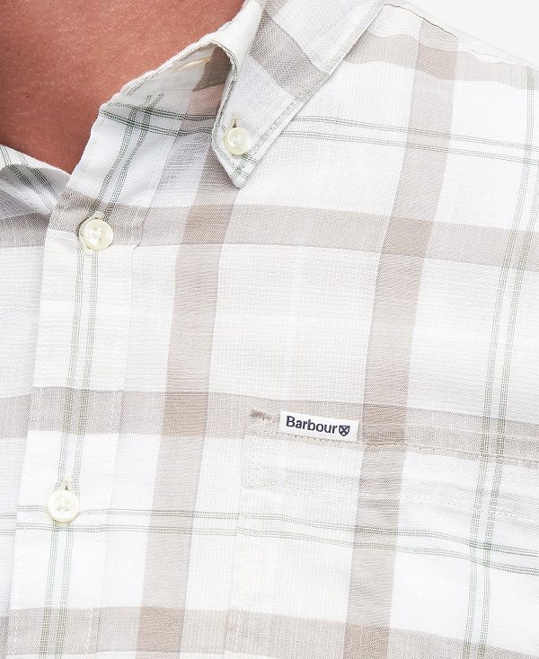 Barbour Delton Tailored Short-sleeved Shirt ασπρα | BABO87779