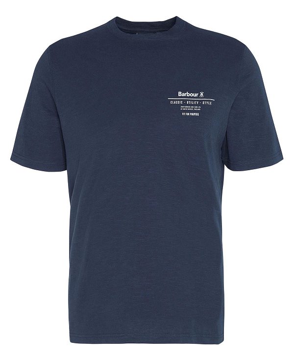 Barbour Denison Relaxed T-shirt σκουρο μπλε | BABO88383