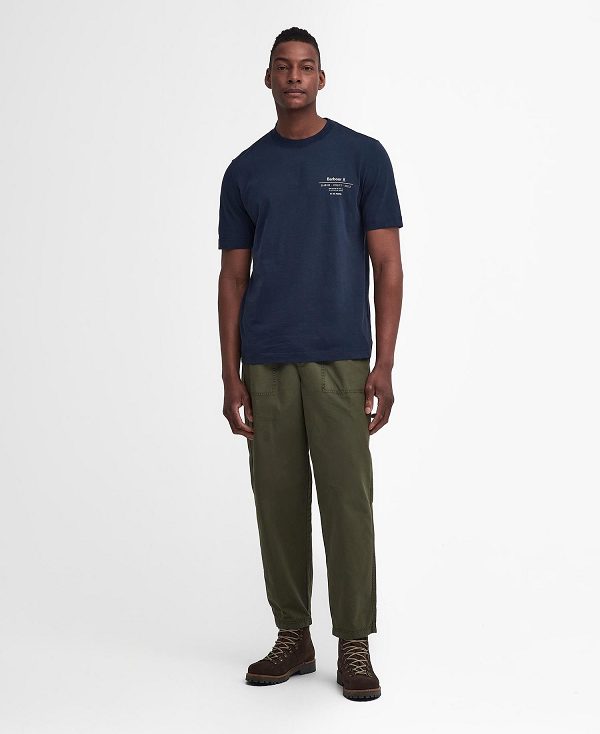 Barbour Denison Relaxed T-shirt σκουρο μπλε | BABO88383