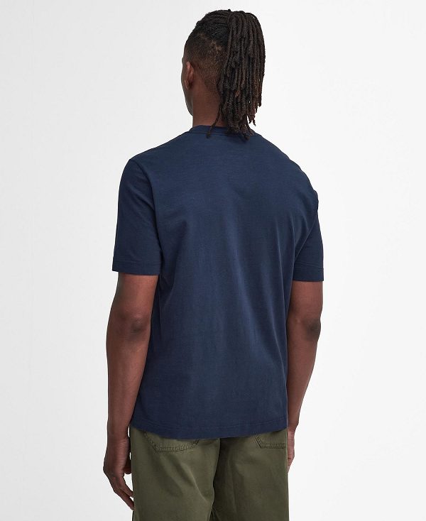 Barbour Denison Relaxed T-shirt σκουρο μπλε | BABO88383