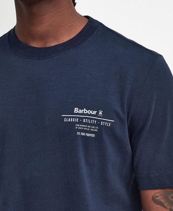 Barbour Denison Relaxed T-shirt σκουρο μπλε | BABO88383