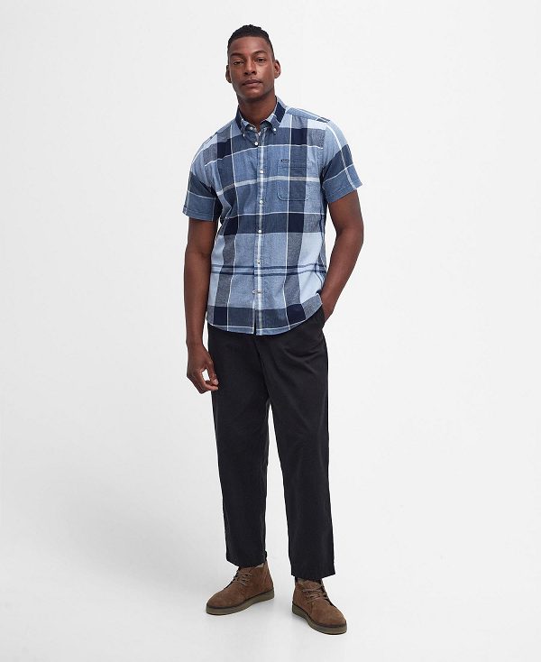 Barbour Doughill Short-sleeved Shirt μπλε | BABO87719