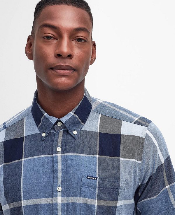 Barbour Doughill Short-sleeved Shirt μπλε | BABO87719