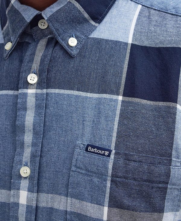 Barbour Doughill Short-sleeved Shirt μπλε | BABO87719