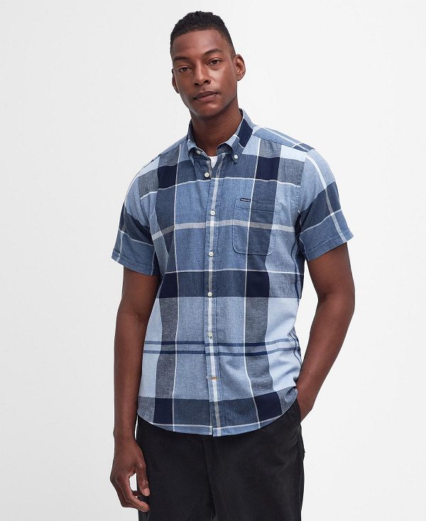 Barbour Doughill Short-sleeved Shirt μπλε | BABO87719