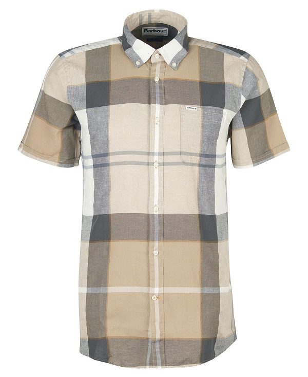 Barbour Douglas Short-sleeved Tailored Shirt μπλε | BABO87615
