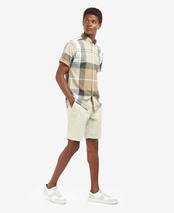 Barbour Douglas Short-sleeved Tailored Shirt μπλε | BABO87615