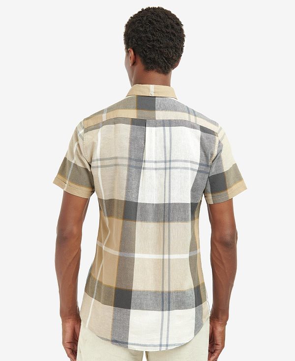 Barbour Douglas Short-sleeved Tailored Shirt μπλε | BABO87615