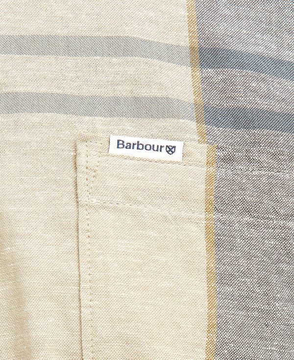 Barbour Douglas Short-sleeved Tailored Shirt μπλε | BABO87615