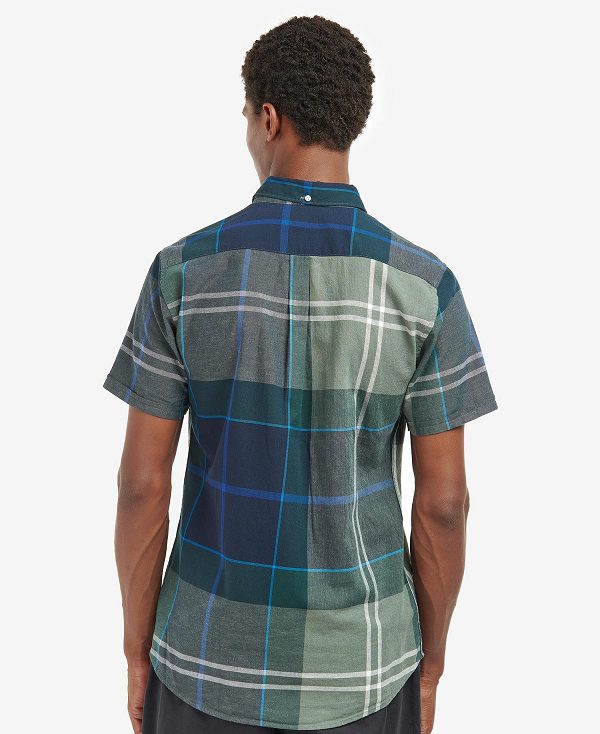 Barbour Douglas Tailored Short-sleeved Shirt μπλε | BABO87636
