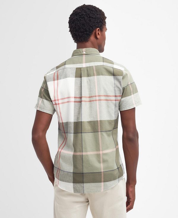 Barbour Douglas Tailored Short-sleeved Shirt Ελιά | BABO87749