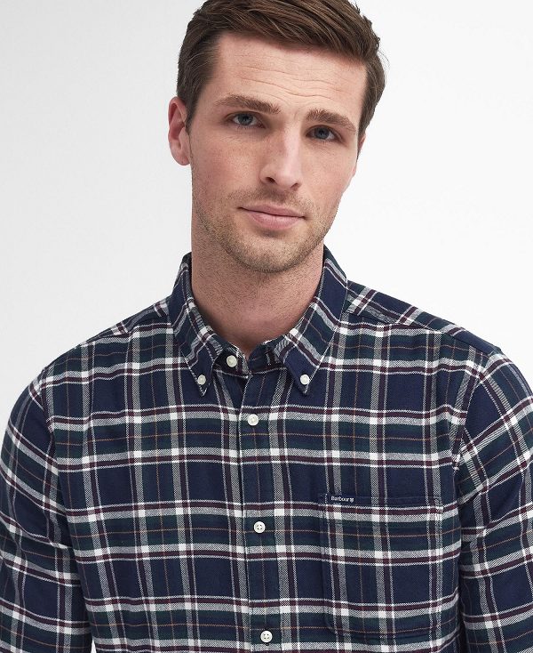 Barbour Drumhill Tailored Long Sleeved Shirt σκουρο μπλε | BABO87806