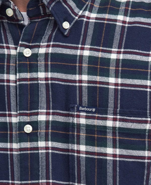Barbour Drumhill Tailored Long Sleeved Shirt σκουρο μπλε | BABO87806