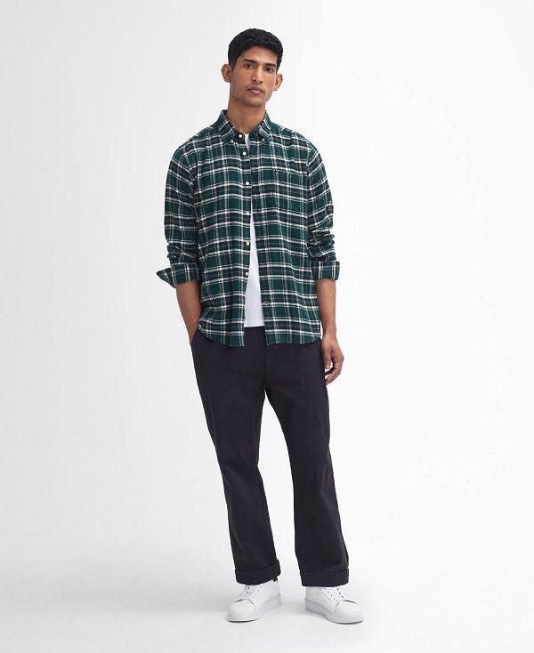 Barbour Drumhill Tailored Long Sleeved Shirt πρασινο | BABO87807