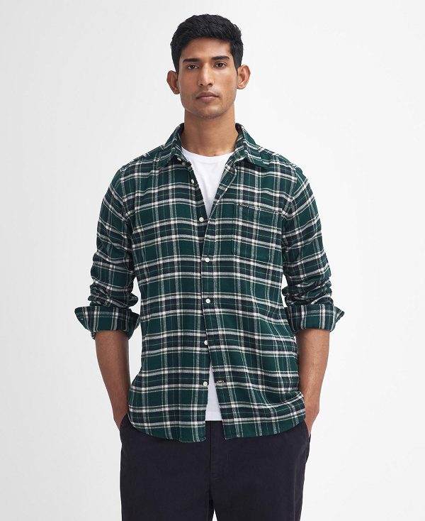 Barbour Drumhill Tailored Long Sleeved Shirt πρασινο | BABO87807