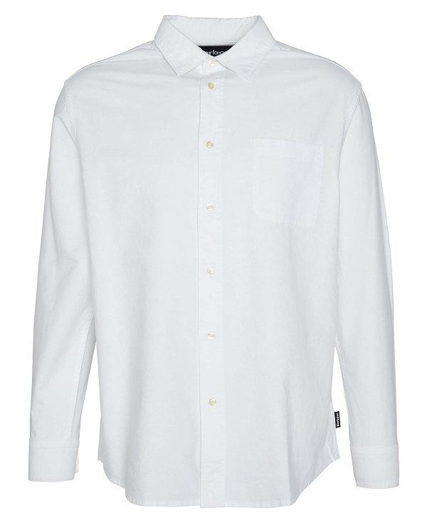 Barbour Dunand Oversized Long-sleeved Oxford Shirt ασπρα | BABO87924