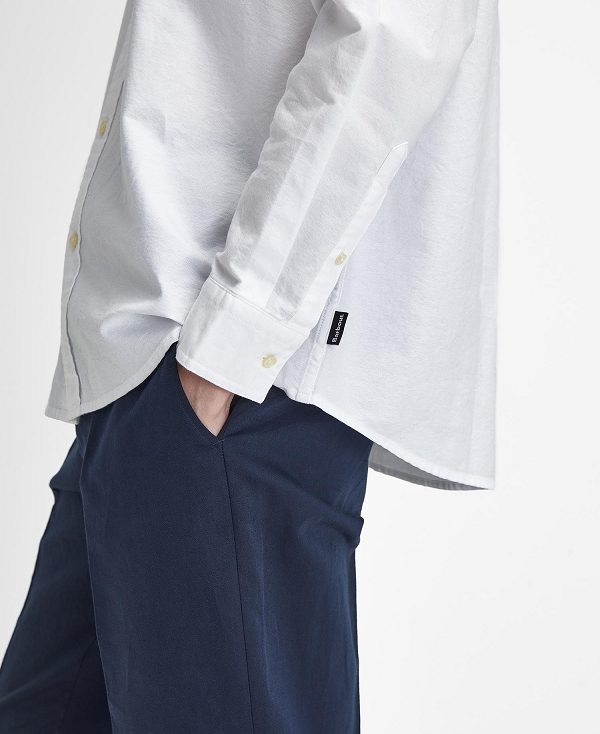 Barbour Dunand Oversized Long-sleeved Oxford Shirt ασπρα | BABO87924
