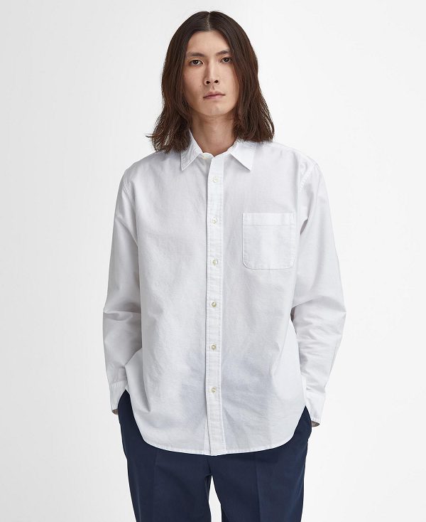 Barbour Dunand Oversized Long-sleeved Oxford Shirt ασπρα | BABO87924