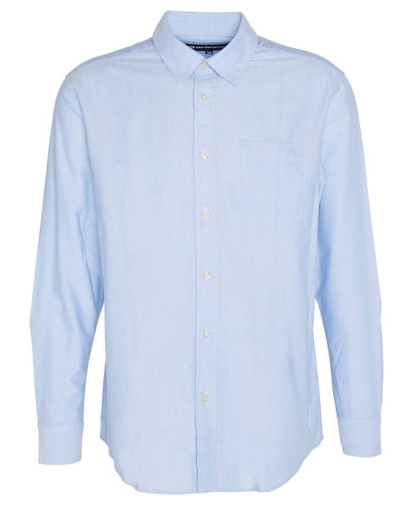 Barbour Dunand Oversized Long-sleeved Oxford Shirt μπλε | BABO87928